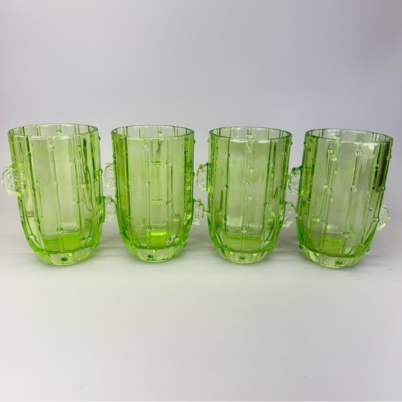 John Lewis Green Glass Cactus Tumblers Glasses - Picture 1 of 8